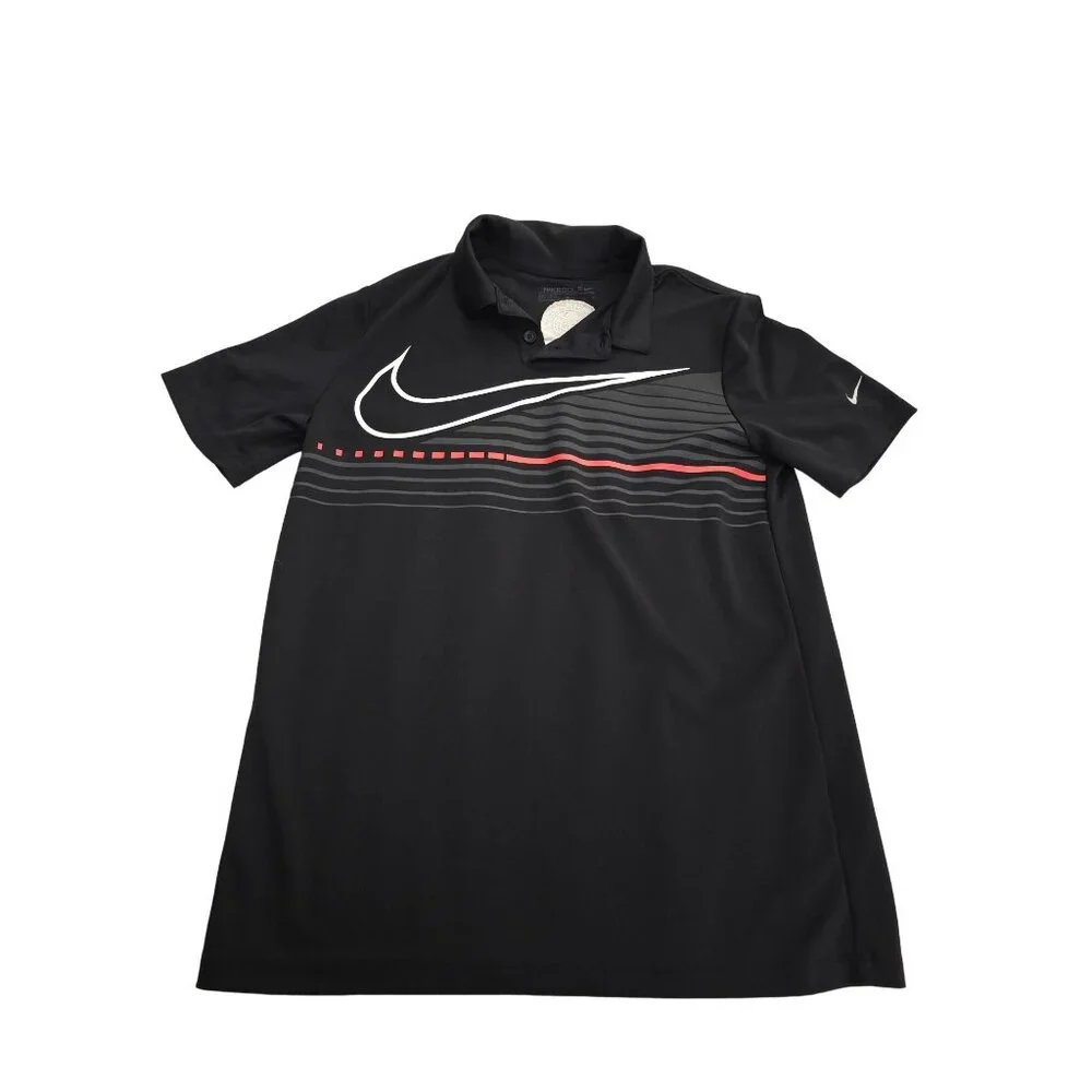 Nike Golf Dri-Fit Women's Polo Shirt XL Black Dell‎ World Tour Logo